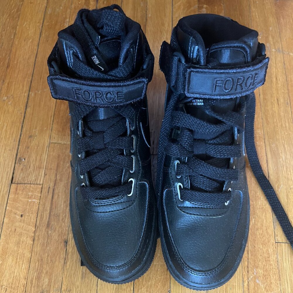 Nike Air Force 1 Women's size 6.5, High, Triple Black, "FORCE" velcro limited ed